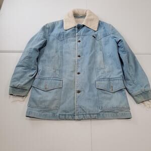 Vintage Lee Storm Rider Jacket Mens Large Sherpa Lined Workwear Thrashed 80s